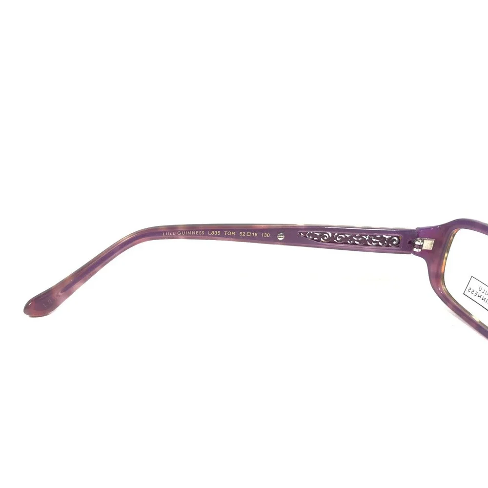Lulu Guinness L835 TOR Eyeglasses Frames Purple Tortoise Rectangular 52-16-130